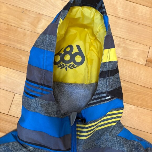 686 infiDry Jacket Waterproof Thermal Boy's Youth Medium Blue Grey Snowboard Ski - Picture 3 of 13